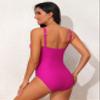 Hilor Women's Underwire One Piece Swimsuit Ruched Tummy Control Bathing Suits Twist Front Swimwear Hot Pink 18 view 3