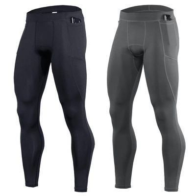 OEBLD Compression Pants Men UV Blocking Running Tights 1 or 2 Pack Gym Yoga Leggings for Athletic Workout