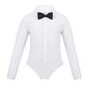 Yihuimin Boys Girls Long Sleeve Button Down Leotard Latin Dance Shirts Salsa Tango Athletic Top White 10 Years