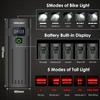10000 Lumen Super Bright Bike Light 8 LEDs 5 Modes USB Rechargeable Bike Headlights 360 Rotatable Waterproof Bicycle Headlight Runtime 38+Hrs Digital Display Bike Lights for Night Riding,Taillight view 3