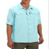 Little Donkey Andy Men's Stretch Quick Dry Lightweight Shirts UPF50+ for Hiking, Travel, Camping Light Blue Size L view 3