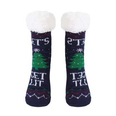 YiZYiF Socks for Christmas Women Slipper Socks Warm Cozy Fuzzy with Fleece-lined Type E One Size