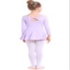 danswan Long Sleeve Ballet Dance Cotton Skirted Leotards Dresses Tutu Outfit for Ballerina Toddler Girls (2-3T, Purple) view 3