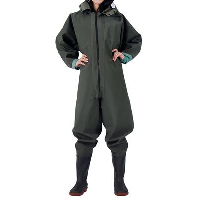 Strongly Waterproof Full Body Chest Waders with Beef Tendon Boots, Fishing Hunting Waders for Farming Work (Color : Green 2, Size : US9.5/EU42/UK8.5)
