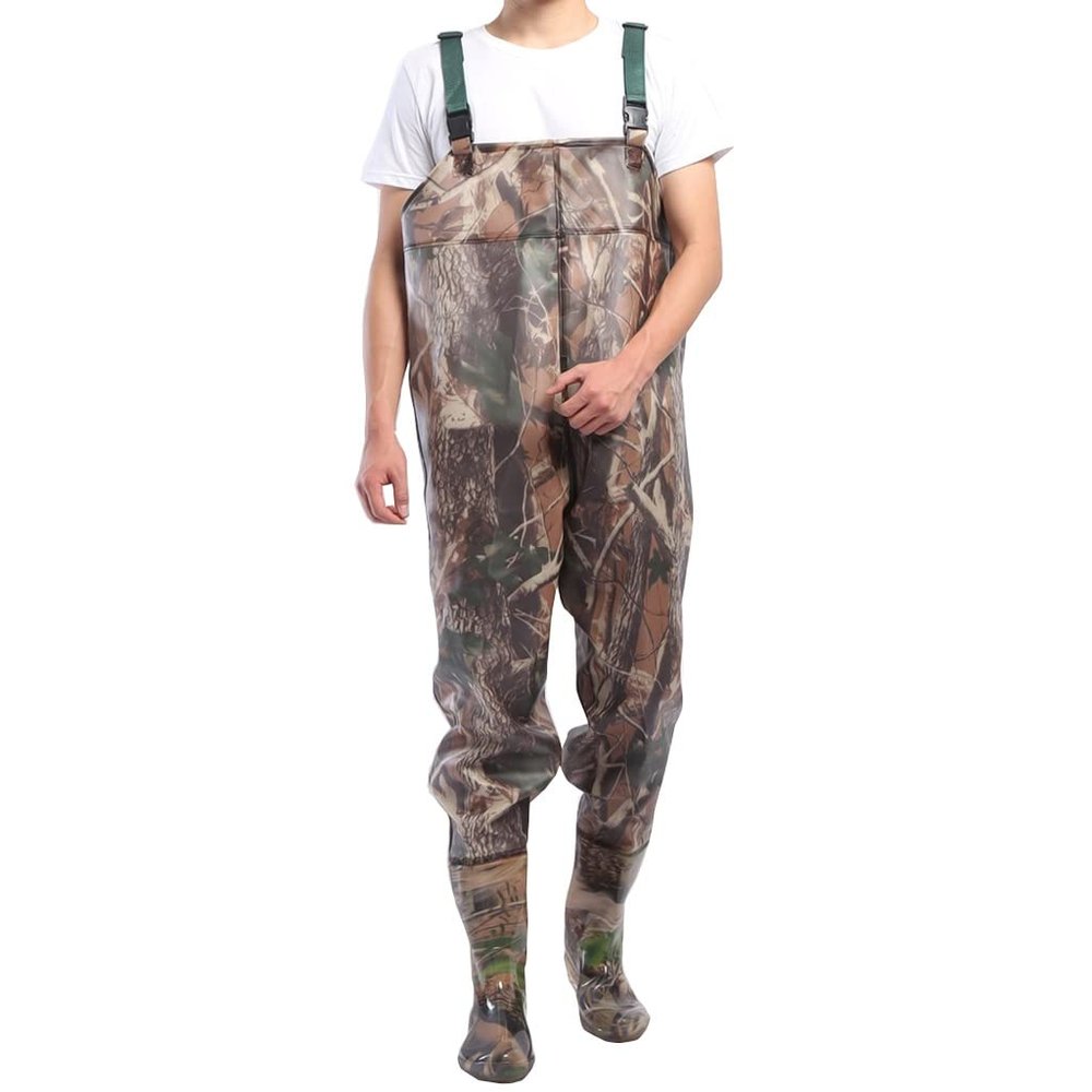 Chest Waders Camo PVC Hunting & Fishing Waders for Men Women with Boots, Waterproof Wear-resistant Seam Sealed Bootfoot (Color : Camo, Size : US6-6.5/EU38/UK5-5.5)