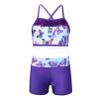 Sxiwei Kids Girls 2pcs Active Gymnastics Dance Suit Criss Cross Back Vest Tank Top with Booty Shorts Set Swallowtail Blue 12 Years view 1