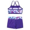 Sxiwei Kids Girls 2pcs Active Gymnastics Dance Suit Criss Cross Back Vest Tank Top with Booty Shorts Set Swallowtail Blue 12 Years view 4