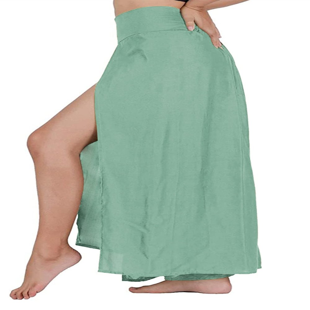 Honeystore Women's Casual Palazzo Pants Elastic High Waist Front Split Yoga Pant GKJF-052-Mint S