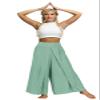 Honeystore Women's Casual Palazzo Pants Elastic High Waist Front Split Yoga Pant GKJF-052-Mint S view 4