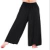 Honeystore Women's Casual Palazzo Pants Elastic High Waist Front Split Yoga Pant GKJF-003-Black M view 3