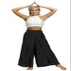 Honeystore Women's Casual Palazzo Pants Elastic High Waist Front Split Yoga Pant GKJF-003-Black M view 4