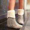 Bcshiye Women Fur Lined Winter Snow Boots Moccasins Fringed Warm Anti-Slip Ankle Booties Flats Suede Dress Short Boots view 3
