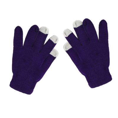Kids Knit Gloves Full Fingers Gloves Winter Soft Warm Cold Weather Gloves for Boys Girls Outdoors Snowboard (Purple, Free Size)