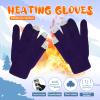 Kids Knit Gloves Full Fingers Gloves Winter Soft Warm Cold Weather Gloves for Boys Girls Outdoors Snowboard (Purple, Free Size) view 2