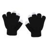 niuwa Kids Knit Gloves Full Fingers Gloves Winter Soft Warm Cold Weather Gloves for Boys Girls Outdoors Snowboard (Black, Free Size) view 1