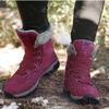 Bcshiye Womens Hiking Boots Winter Mid Calf Snow Boots Warm Ankle Booties Outdoor Hiking Climbing Shoes with Fur Lined view 2