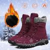 Bcshiye Womens Hiking Boots Winter Mid Calf Snow Boots Warm Ankle Booties Outdoor Hiking Climbing Shoes with Fur Lined view 4