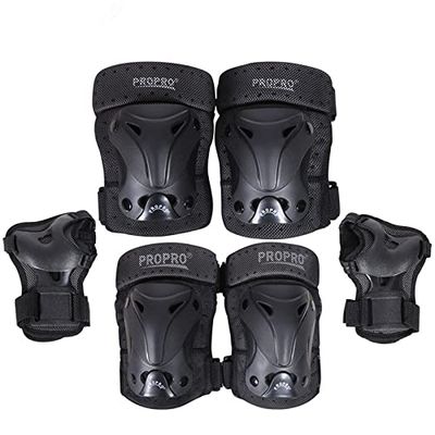 Children/Adult Roller Skating Knee/Elbow/Wrist Pads For Skating/Skateboarding/Anti-Fall Sports Protective Gear Set With Mesh Bag (Small)