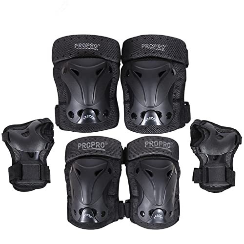 Children/Adult Roller Skating Knee/Elbow/Wrist Pads For Skating/Skateboarding/Anti-Fall Sports Protective Gear Set With Mesh Bag (Small)