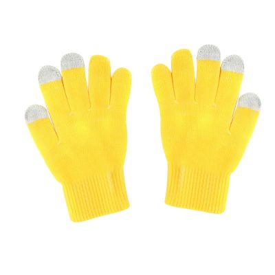 niuwa Kids Knit Gloves Full Fingers Gloves Winter Soft Warm Cold Weather Gloves for Boys Girls Outdoors Snowboard (Yellow, Free Size)