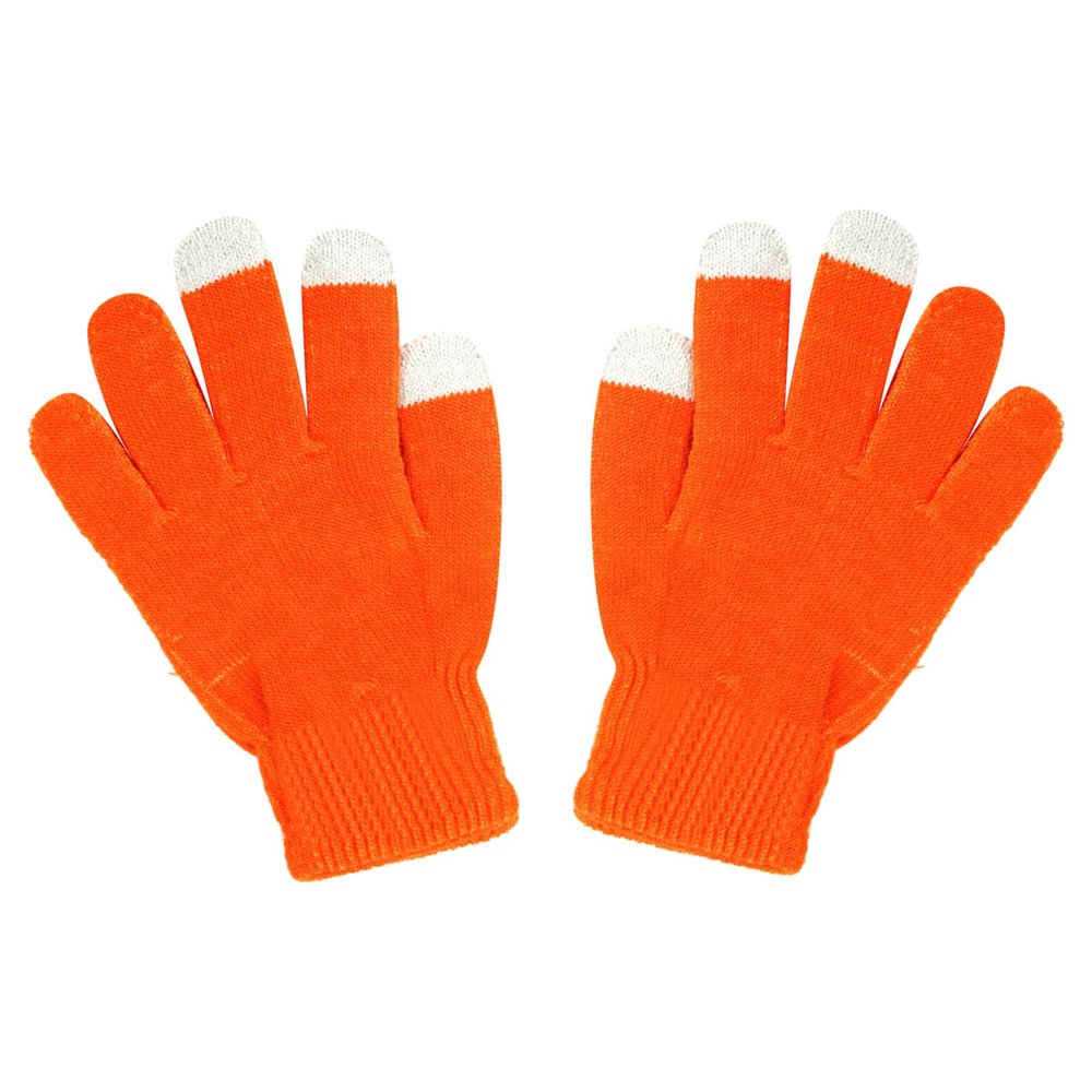 niuwa Kids Knit Gloves Full Fingers Gloves Winter Soft Warm Cold Weather Gloves for Boys Girls Outdoors Snowboard (Orange, Free Size)
