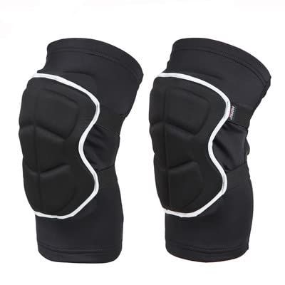 Grey/Black Multi-layer Thickened Lycra Sponge Ski Skating skateboard Roller Knee Pads With Retractable Design To Prevent Sliding (X-Large)
