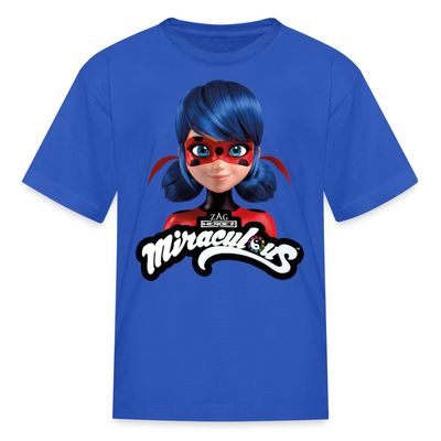 Spreadshirt Miraculous Merchandise Ladybug with Logo Kid's T-Shirt, XL, Royal Blue