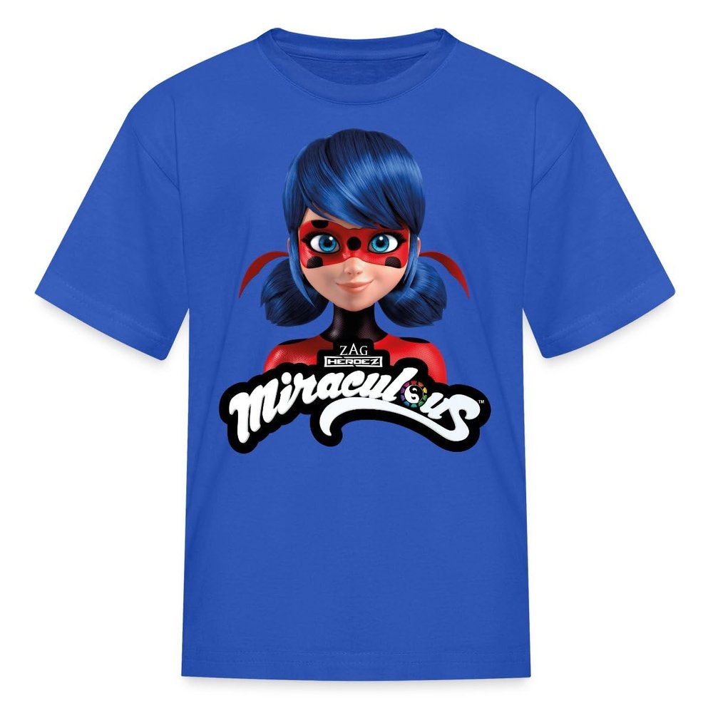 Spreadshirt Miraculous Merchandise Ladybug with Logo Kid's T-Shirt, XL, Royal Blue