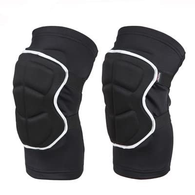 Grey/Black Multi-layer Thickened Lycra Sponge Ski Skating skateboard Roller Knee Pads With Retractable Design To Prevent Sliding (Large)