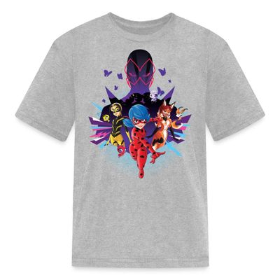 Spreadshirt Miraculous Merchandise Ladybug Go Kid's T-Shirt, M, Heather Gray
