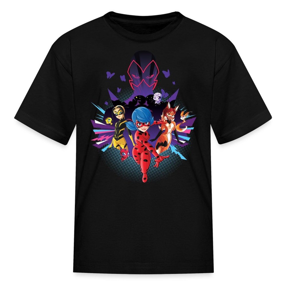 Spreadshirt Miraculous Merchandise Ladybug Go Kid's T-Shirt, L, Black