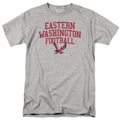 Eastern Washington University Official Football Text Unisex Adult T Shirt,Athletic Heather, 5X-Large