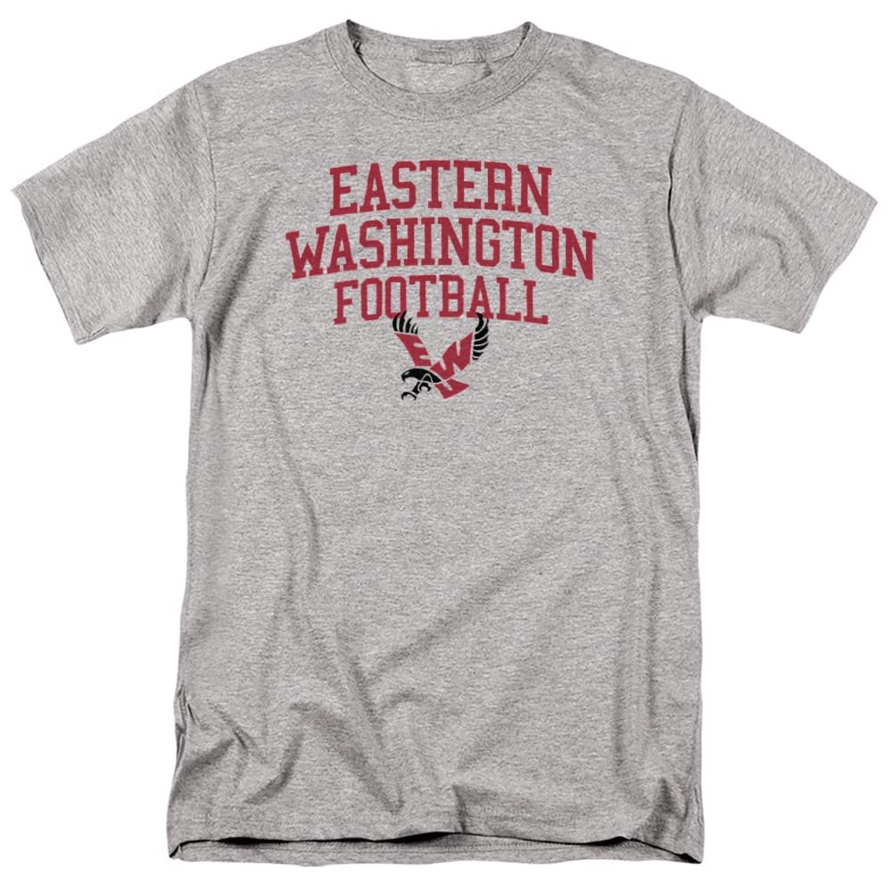 Eastern Washington University Official Football Text Unisex Adult T Shirt,Athletic Heather, 5X-Large