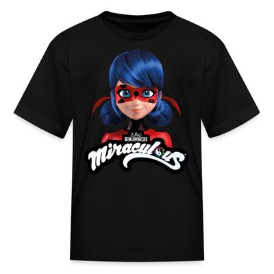 Spreadshirt Miraculous Merchandise Ladybug with Logo Kid's T-Shirt, S, Black