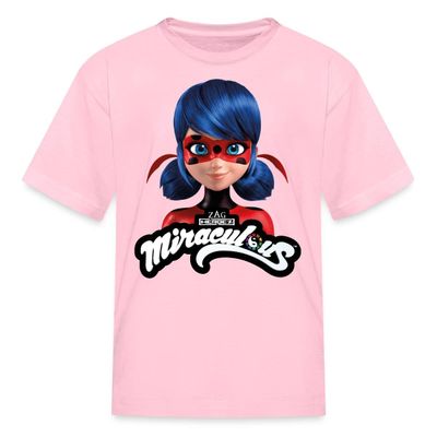 Spreadshirt Miraculous Merchandise Ladybug with Logo Kid's T-Shirt Pink