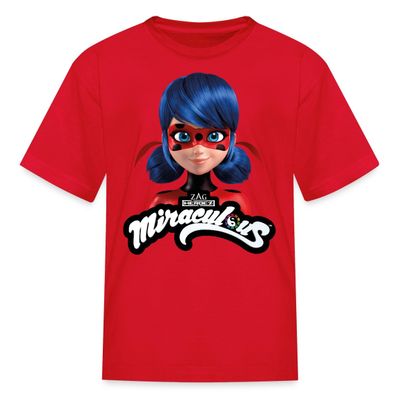 Spreadshirt Miraculous Merchandise Ladybug with Logo Kid's T-Shirt, L, red