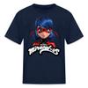 Spreadshirt Miraculous Merchandise Ladybug with Logo Kid's T-Shirt, M, Navy view 1
