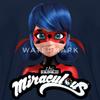 Spreadshirt Miraculous Merchandise Ladybug with Logo Kid's T-Shirt, M, Navy view 2