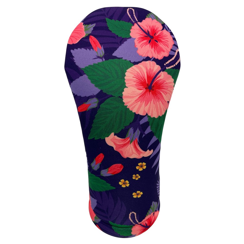 Hawaiian Purple Flowers Driver 460cc Club Headcover Handmade by BeeJos