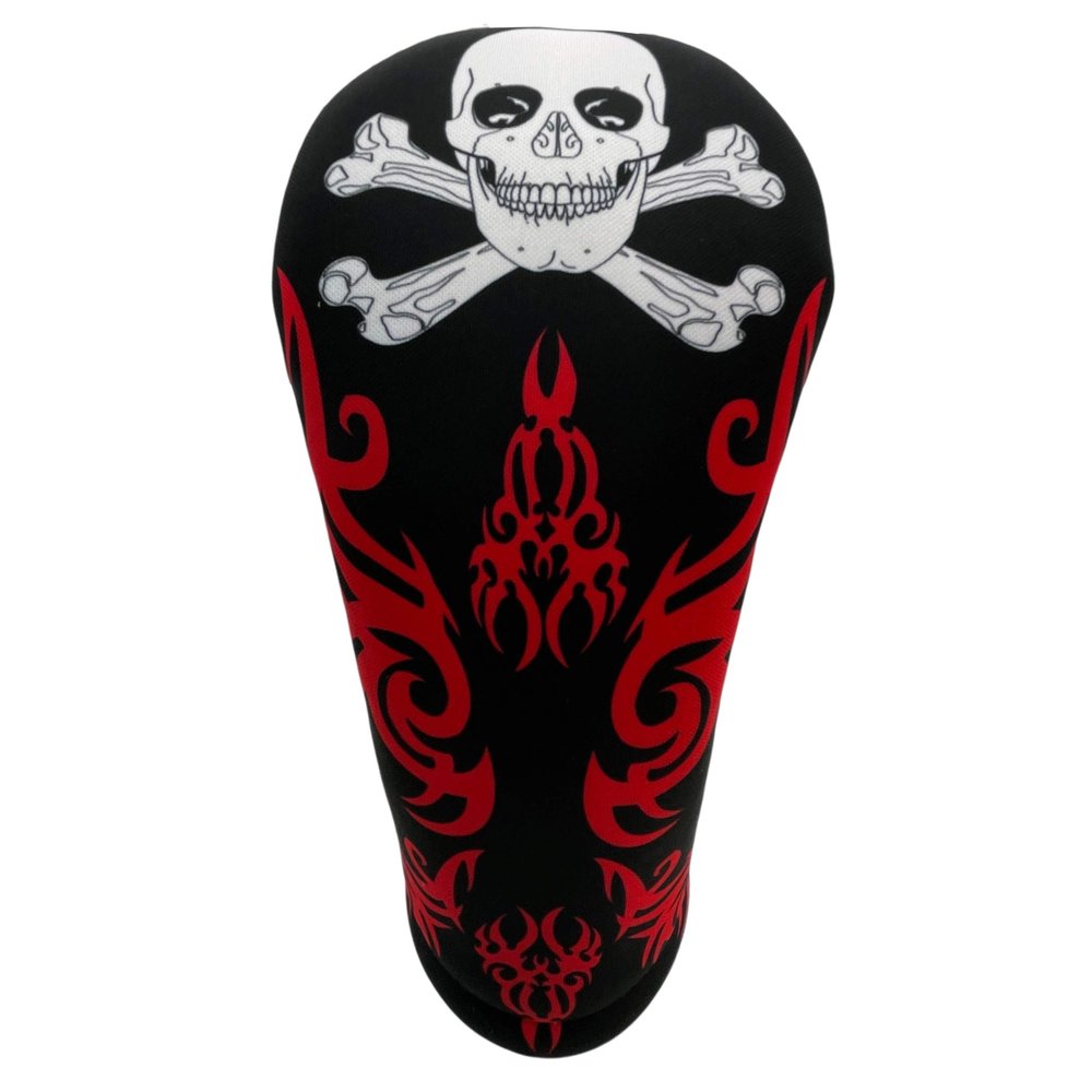 Black Toxic Skull & Bones Hybrid Club Headcover Handmade by BeeJos