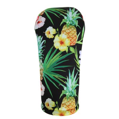 Hawaiian Black Flowers Driver 460cc Club Headcover Handmade by BeeJos