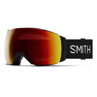 SMITH I/O MAG XL Goggles with ChromaPop Lens  Performance Snowsports Goggles with Easy Lens Change Technology for Skiing & Snowboarding  for Men & Women  Black + Sun Red Mirror