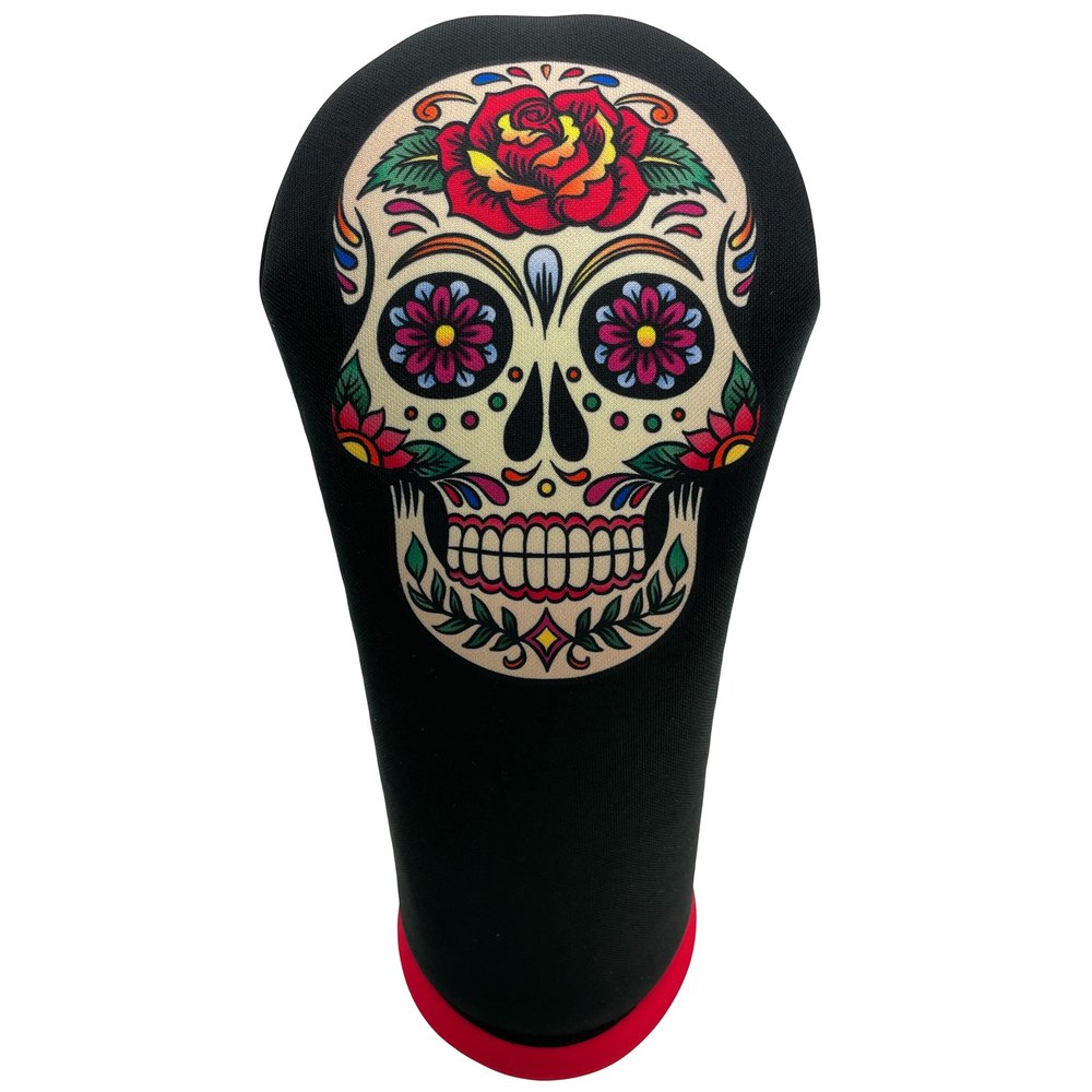 Black Day of The Dead Skull Hybrid Club Headcover Handmade by BeeJos