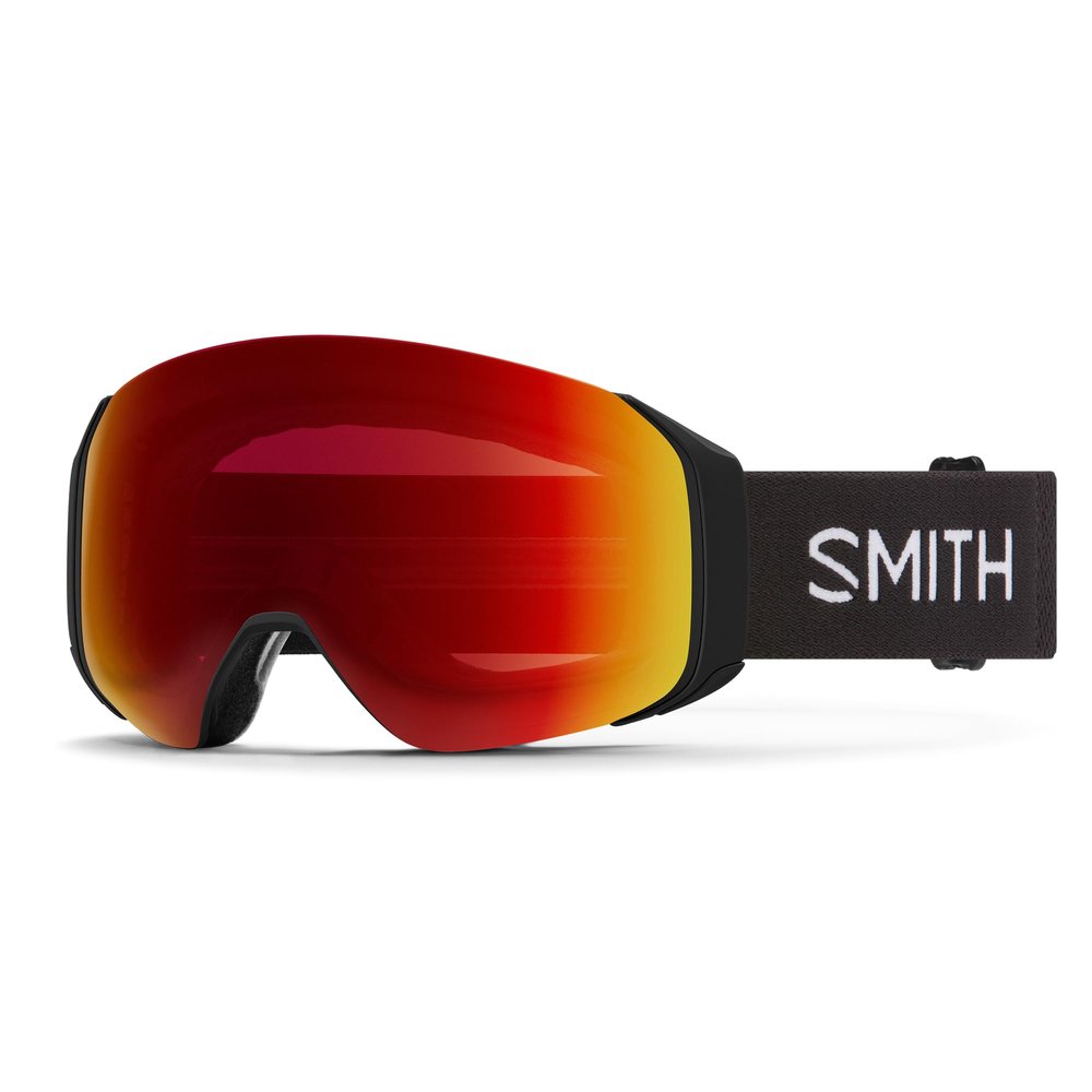 SMITH 4D MAG S Goggles with ChromaPop Lens  Performance Snowsports Goggles with Easy Lens Change Technology for Skiing & Snowboarding  for Men & Women  Black + Sun Red Mirror