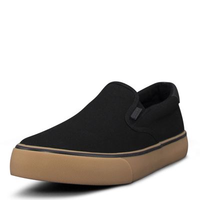 Lugz | Clipper Casual Sneakers for Men | Slip On Shoes for Men | Everyday Men Footwear, Black/Gum/Black, 14