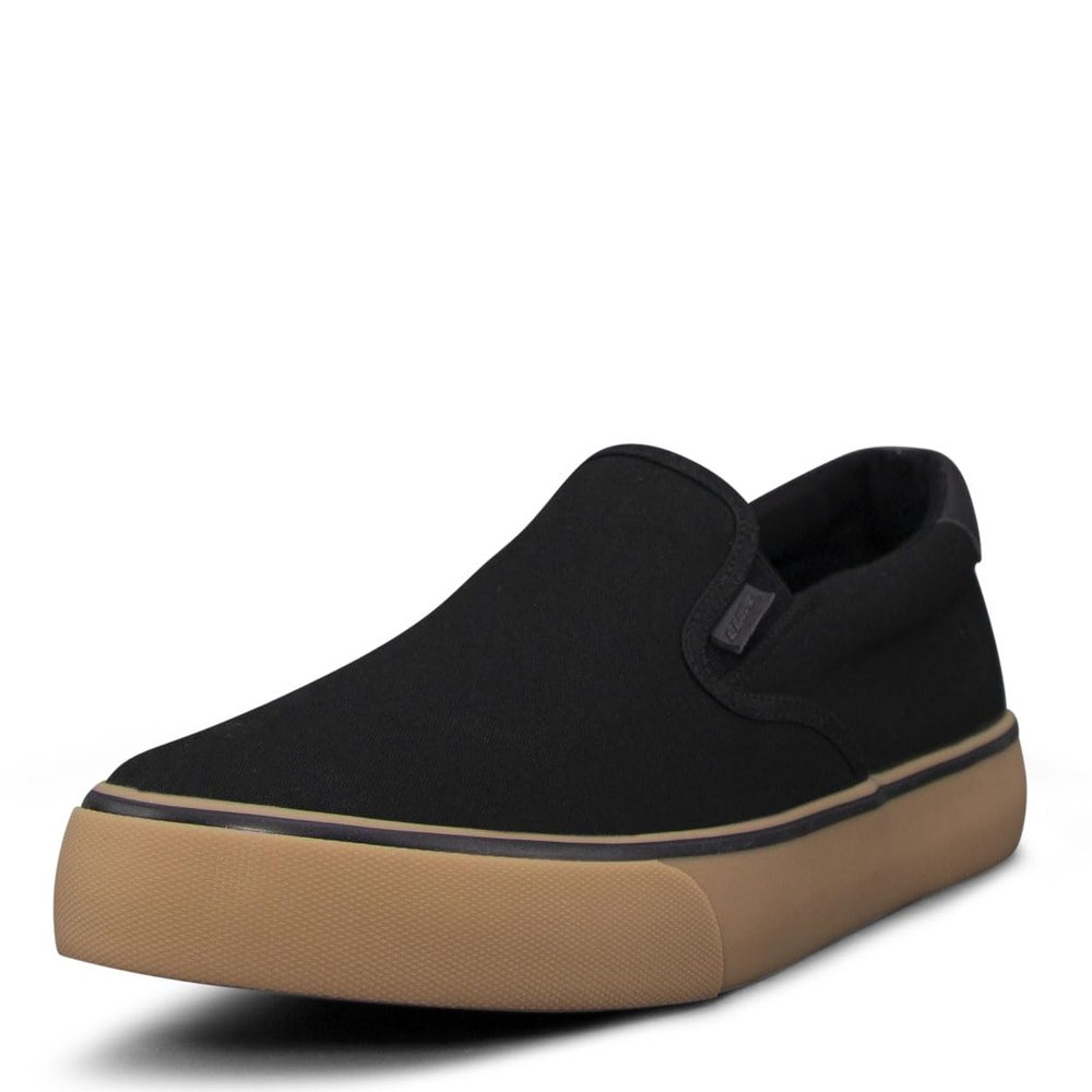 Lugz | Clipper Casual Sneakers for Men | Slip On Shoes for Men | Everyday Men Footwear, Black/Gum/Black, 14