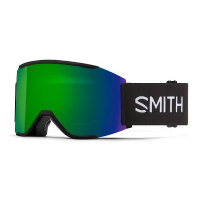 SMITH Squad MAG Goggles with ChromaPop Lens  Performance Snowsports Goggles with Easy Lens Change Technology for Skiing & Snowboarding  for Men & Women  Black + Sun Green Mirror