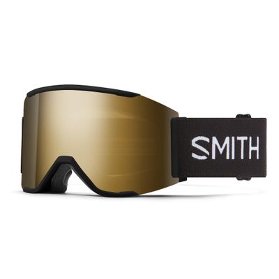 SMITH Squad MAG Goggles with ChromaPop Lens Performance Snowsports Goggles with Easy Lens Change Technology for Skiing & Snowboarding for Men & Women Black + Sun Black Gold Mirror