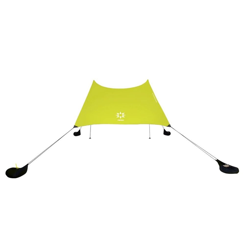Neso Gigante Portable Beach Tent Sun Shelter - Lightweight Beach Shade Canopy - Easy Setup for Family Outings - Patented Reinforced Corners - UPF 50+ Sun Protection - 8ft Tall, 11 x 11ft - Lemon