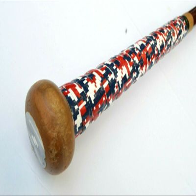 Baseball Bat Grip Tape Grip & Rip Cushioned Softball 1.10mm Grip Tape (Red Blue Digital camo)